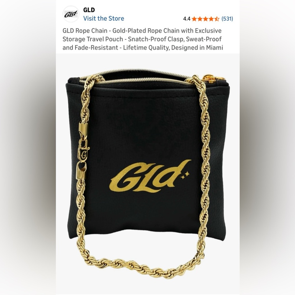 GLD Yellow Gold 14 inch 8mm Rope Chain Necklace